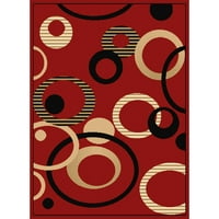Burgundy Contemporary Rings Swirls Curls Area Rug United Weavers 851-10934 Burgundy Contemporary Rings Swirls Curls Area Rug United Weavers 851-10934